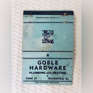 Matchbook Goble Hardware matchbox Matchcover